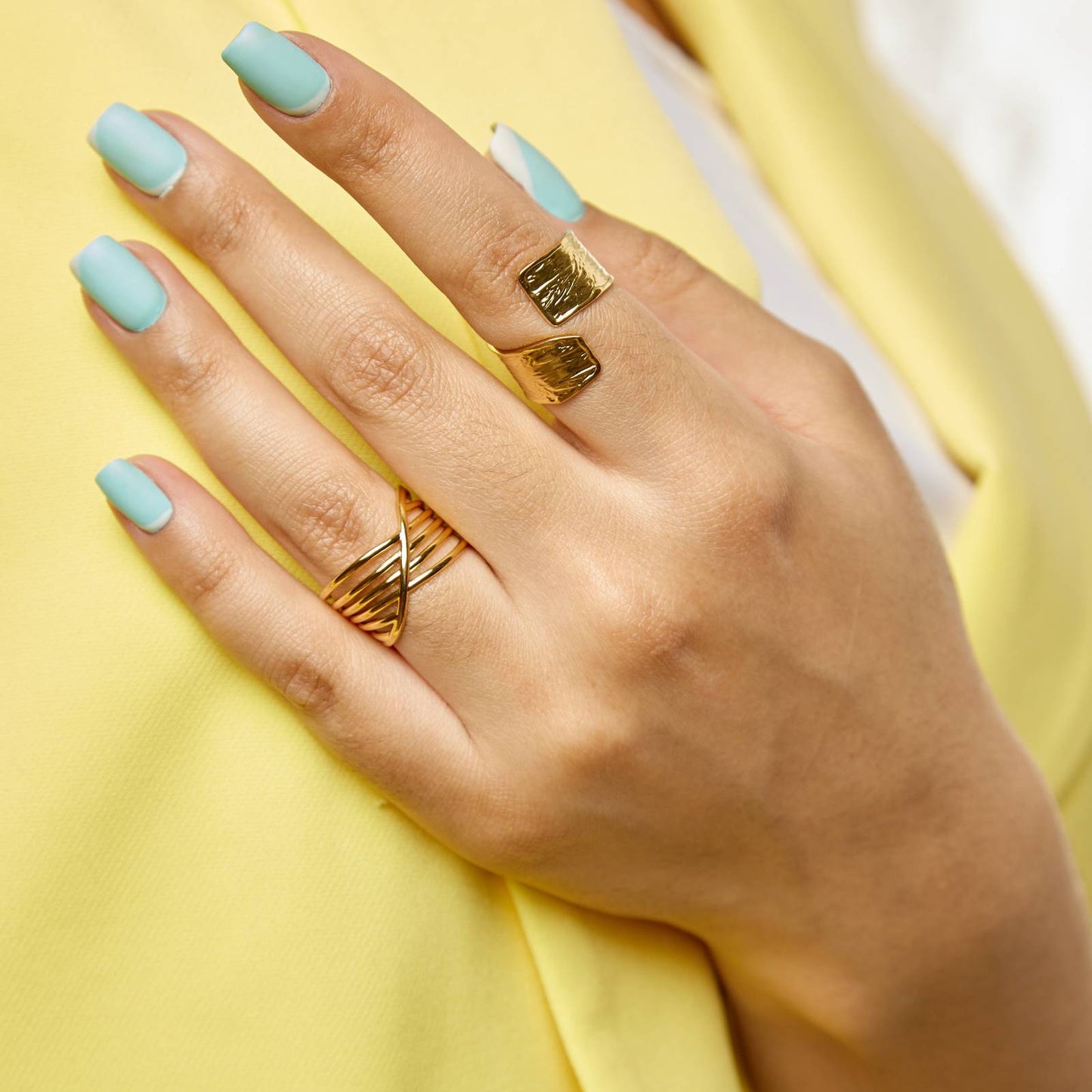 Cali Irregular 18K Gold Plated Finger Ring